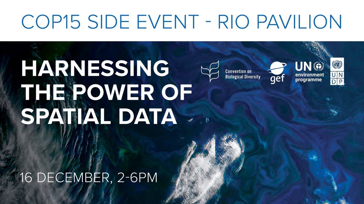 🌏How can spatial data help us to address our most pressing env challenges? 🦥

Join us @ #COP15 on FRIDAY 2-6pm EST (GMT-5) to learn how #SpatialData can support action for the post-2020 #GBF. 

Attend one or all of our sessions @ the Rio Pavilion ➡️ bit.ly/RioPavilion