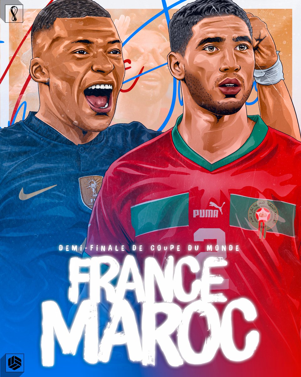 lnstantFoot's tweet photo. 💫 L'AFFICHE EST HIS-TO-RIQUE ET LA QUALIFICATION N'EN SERA QUE PLUS MAGIQUE ! 💫

Rendez-vous ce soir à 20h pour le match le plus attendu de cette #FIFAWorldCup entre la #FRA et le #MAR, avec au bout, un ticket pour la finale ! ⚔️🔥 https://t.co/uYIDm46cZ4