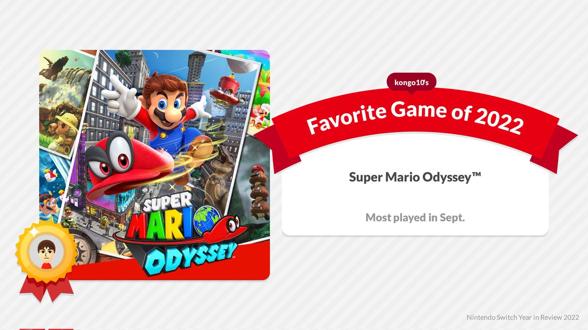 kongo10's tweet photo. My favorite game of 2022 was Super Mario Odyssey™.
https://t.co/SamopaMzzT

#NintendoSwitch2022 https://t.co/XT7MBR7ofv