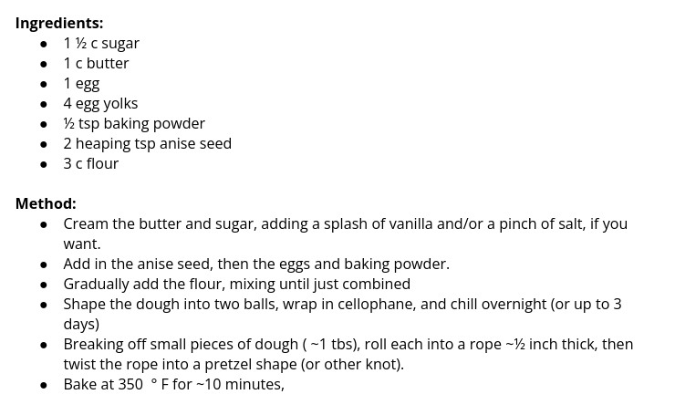 atsollazzo's tweet photo. @DanaSchwartzzz Norwegian anise cookies! The recipe makes a ton, they keep extremely well, and are often a hit with people who claim not to have a sweet tooth. Use the leftover egg whites to make the best chocolate cookies on the internet https://t.co/MAmw3v4V8w https://t.co/ugJtyWqlzb