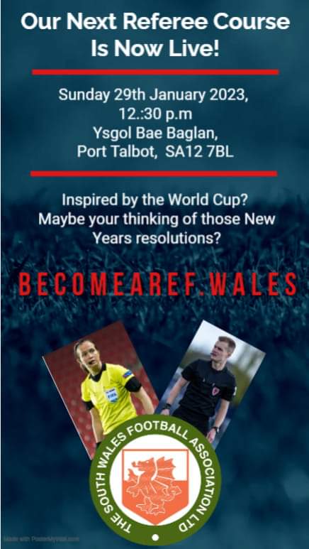 1st time that we've hosted a practical session in Port Talbot so sign up now and take up the whistle in 2023 becomearef.wales