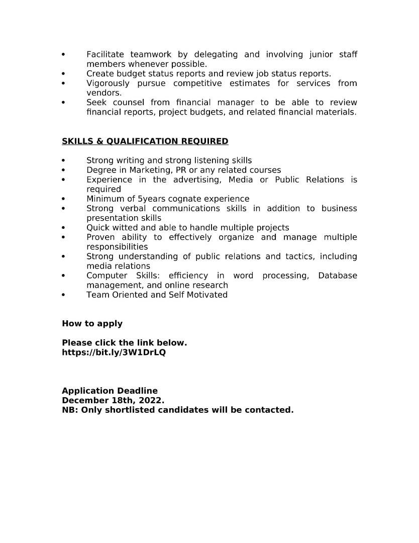 Oraene's tweet photo. We are hiring !!! If you have experience in PR and also in marketing communications. Please click the link let’s talk #hiring #lagos #jobseekers #Jobs #Job #HIRINGNOW #HiringAlert #vacancy #vacancies #vacanciesinlagos #MarketingStrategy #marketing #careers #advertising https://t.co/YVA9Ftbm51