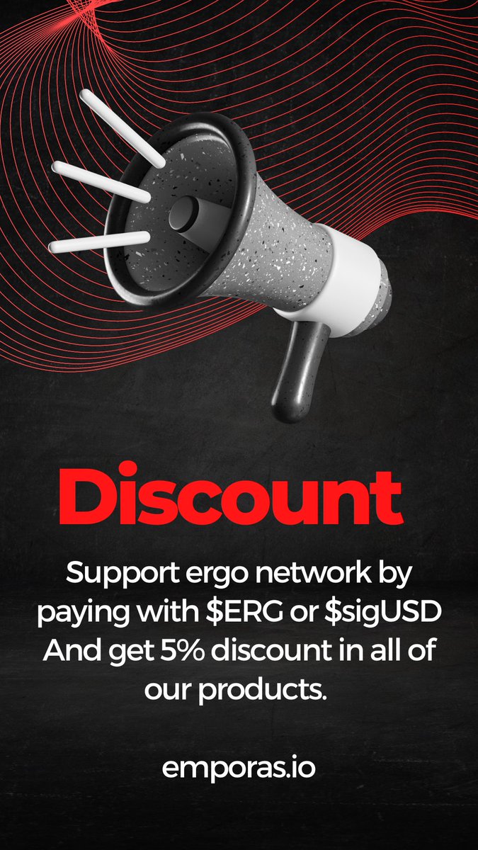 We have to share some great news for you #ergonauts . We negotiated better terms with our suppliers and we are pleased to announce we drop the prices a bit more . Also by paying with $ERG or $sigUSD not only you support the network but you get 5% discount on top of that ☺️