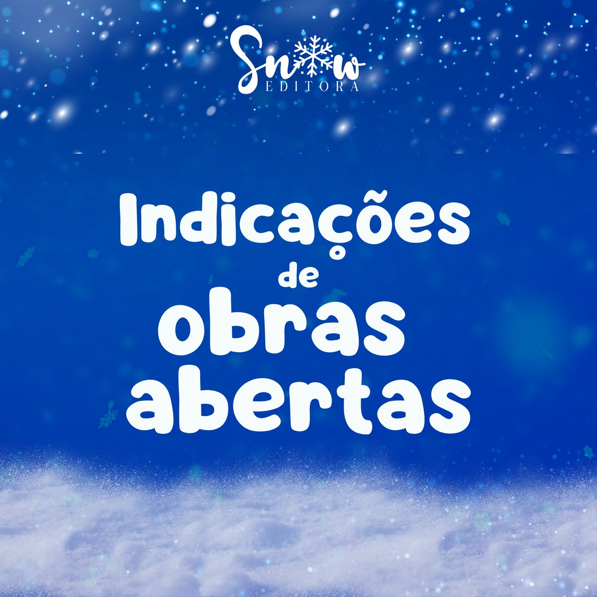 EditoraSnow's tweet photo. A Editora Snow abriu as portas para você, nós mandar sua história.

Que tal marcar seus autores favoritos aqui?

O sonho de ter sua fanfic favorita virando livro pode se tornar real! 

— Equipe Snow❄️ https://t.co/e0i5zfXT5R