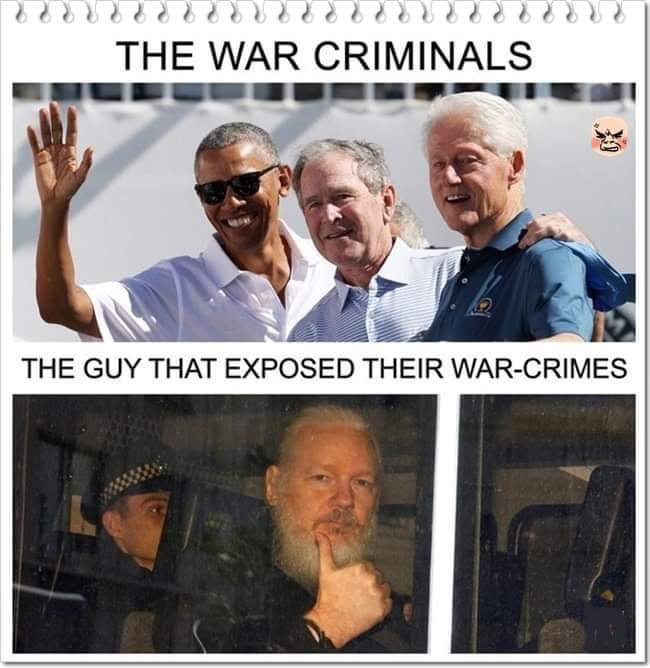 johnmpaliza's tweet photo. 🛑 I criminali di guerra, se la godono in barba a tutto il mondo 😡, mentre Julian #Assange, l'uomo che ci ha resi consapevoli di questi crimini, fornendone le prove, rischia la prigione a vita negli #USA! Incredibile come va questo mondo "democratico" e dei democratici! 😡 https://t.co/U1fPN9jH58