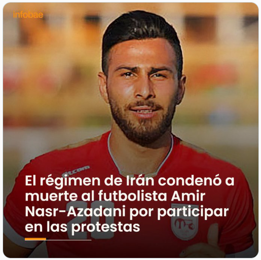 Uriasv's tweet photo. Si el regimen de Irán ejecuta al futbolista Amir Nasr-Azadani por defender a las mujeres todos los embajadores de este país en el mundo deberían ser expulsados.

Copia a: @petrogustavo; @IraninColombia https://t.co/tKHcnZhgeo
