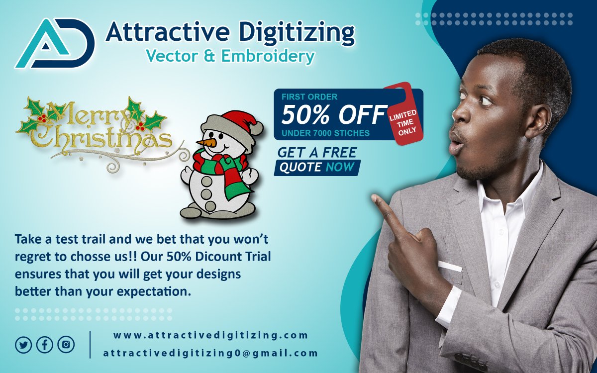 AttractiveDigi's tweet photo. At Attractive Digitizing Get the exclusive 50% OFF
Contact Now
📞 +1(715) 602-9055
✉️ attractivedigitizing0@gmail.com
https://t.co/AdpwgwhXO6
.
#digitizing #digitized #digitalart #embroiderydigitizing #handembroidery #craft #artwork #computerizedembroidery #design #logo #garment https://t.co/rzqpMOWneI