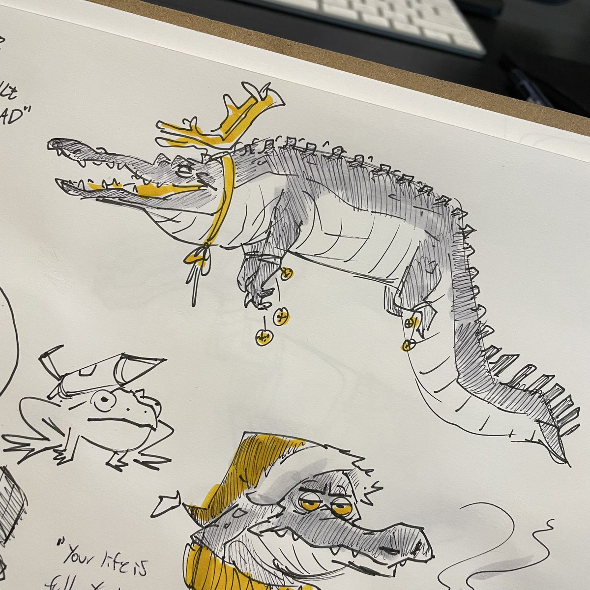 creativemechncs's tweet photo. Church sketches from Sunday.
.
Yuletide gators and βmissle toadββs.
.
.
#sketch #ink #sketchbook #sketchbookart #sketching #doodle #yuletide #croc #gator #missiletoad #toad #frog #animalart #sketchtastic #doodler #edensandersart #creativemechanics https://t.co/fOXceyjiyT