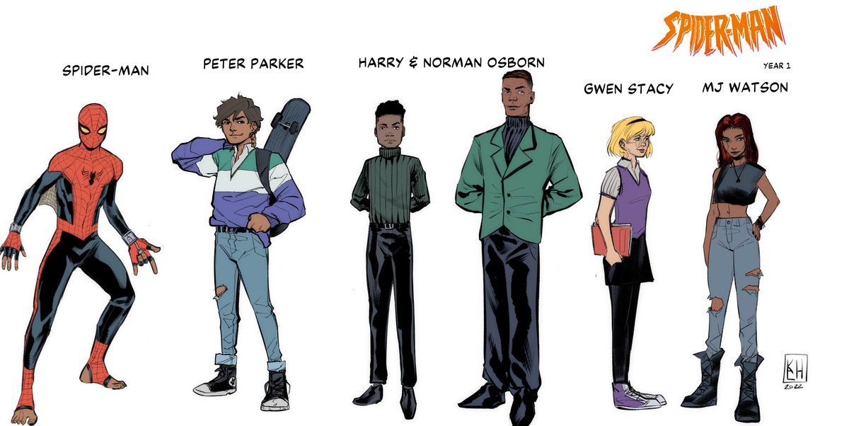 Karahuset's tweet photo. In regards to the Batman AU stuff someone asked if I'd ever do it for Spider-Man and the answer is I HAVE started one! So throwback to this. Good timing because of that sweet sweet spider-verse trailer https://t.co/aEckvltcVK