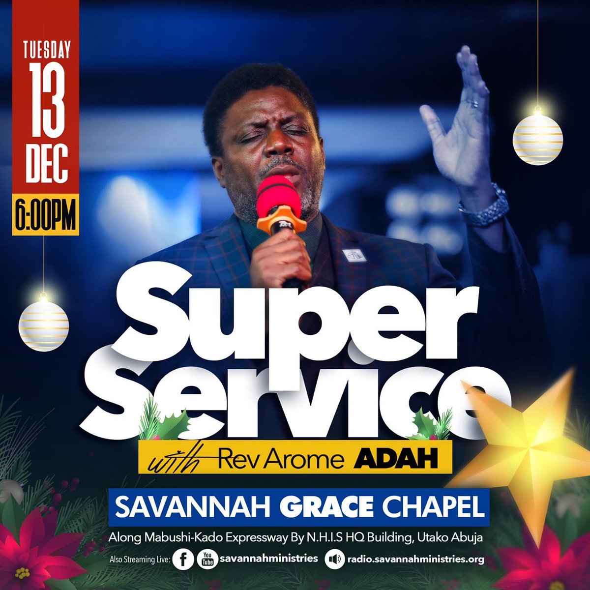 savannahmins's tweet photo. Welcome to our #SuperService Live and online.
It’s a season of gathering and we gather by the Name of Jesus!

Streaming LIVE on

➡️ https://t.co/yrZv3rE9gb

➡️https://t.co/owjIzCQ1IP

#SGCAbuja #MightySupply #ContinueInGrace https://t.co/yOD2twLEn7