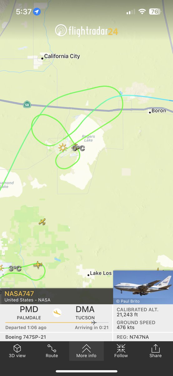 Pilot of #NASA 747 draws massive comedy willy on final flight 😂