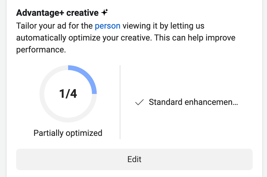 DarthSamK's tweet photo. Hey #ppcchat does anyone know if this Advantage+ Facebook Ads option pulls non-active headlines? We're noticing headlines from past ads that are paused, and the line "may appear with any other text you’ve provided." makes me worried this is the reason. https://t.co/llo8dVZYXZ