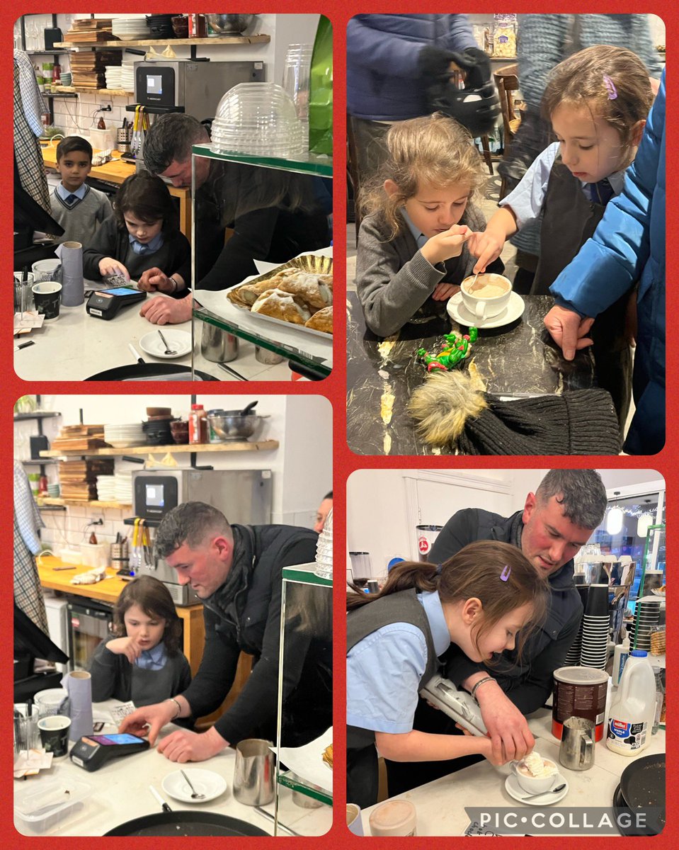 StJosephsERC's tweet photo. What a fantastic end to our P1-3 Cooking Club! ☕️🥐 We visited @cibo_glasgow with some of our families and had a fantastic time learning to make coffees and serve customers! Thank you so much to Michael for welcoming the St Joseph’s family! #skillsforlife https://t.co/5IX3Hiwrf1