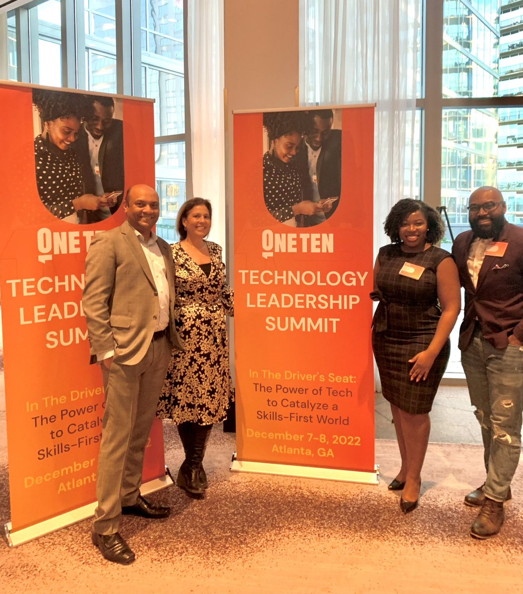 RosenblumElyse's tweet photo. Reflecting on the @OneTen Technology Leadership Summit last week. I could not be more proud to present with @GradsofLife’s Fran Williams-Oni and Dr. Marshaun Hymon, and join leaders @OneTen, @Delta, @Cisco and @IBM in identifying ways that tech leaders can champion Black talent. https://t.co/ev64ioW8Io
