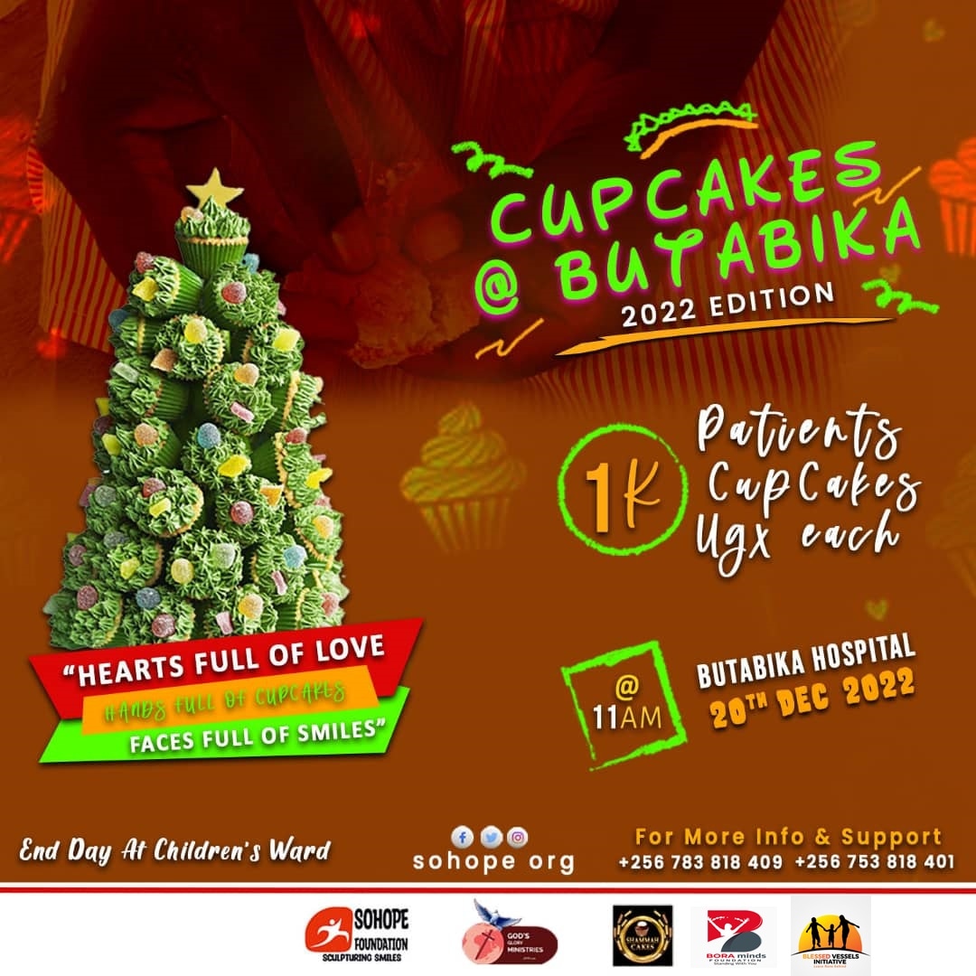 The #cupcakesatbutabika 2022 edition is back.
#1000patients #1000cupcakes at one thousand uganda shillings only you can sponsor a cupcake for a patient.

We aim at filling #Hearts with #love, #hands with #cupcakes and #faces with #smiles come #tuesday 20, Dec at 11am.