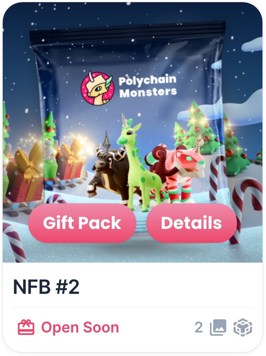 Excited to share: You can now send #NFBs as gifts! 🥳

The perfect gift for Christmas and an opportunity to introduce friends to #web3!🥰🎅

➡️ Paste a wallet address &amp; presto🪄👇🏼
bit.ly/3OAHI6d

Don't forget, you can win IRL prizes in each pack 🎁