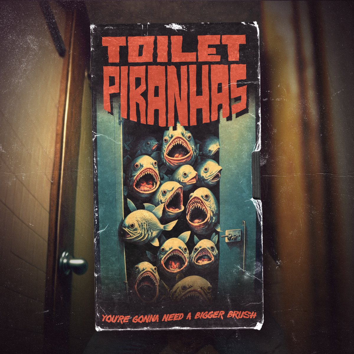 willhowe's tweet photo. Forgotten low budget 70’s horror film “Toilet Piranhas”. Beyond blending two movie styles; it’s amazing what AI can do just from prompts and style references to create somthing completely new that never actually existed. Continued in replies ... #madewithai #midjourney https://t.co/FumDfptMuh