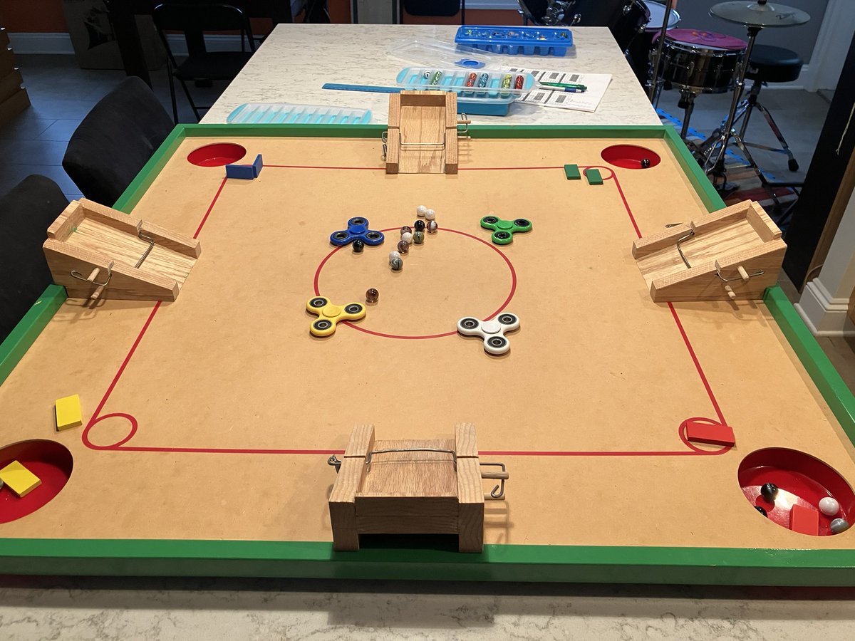 Teams getting set for E15 tomorrow with a little four-way action! Rockets were the winners of this round with 12 points, Pinkies with 10, and Wisps and Wolfpack got 6 each.  🍀 to ML teams tomorrow.  <a href="/Jellesmarbles/">Jelle’s Marble Runs</a> <a href="/MidnightWisps/">Midnight Wisps</a> <a href="/WolfpackJMR/">Wolfpack</a> <a href="/JMR_Pinkies/">Pinkies</a> <a href="/PurpleRocketJMR/">Purple Rockets</a>