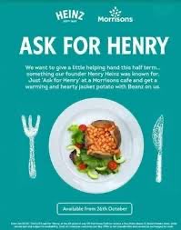 If you and your children are hungry and struggling with the cost of living crisis you can pop into a Morrisons cafe, ask for Henry and discreetly get served baked potato and beans, free. #CostOfLivingCrises #thankyoumorrisons