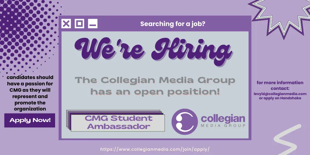 Collegian Media Group is seeking to hire 2 students for our new CMG Ambassador p...