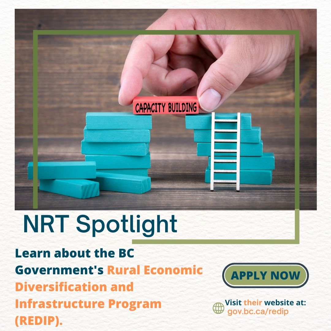 NRT Spotlight: The BC Government's Rural Economic Diversification &amp; Infrastructure Program (REDIP) supports economic capacity building, diversification, resilience, clean economy opportunities, and infrastructure. Learn more and apply by Jan 4, 2023 at gov.bc.ca/redip