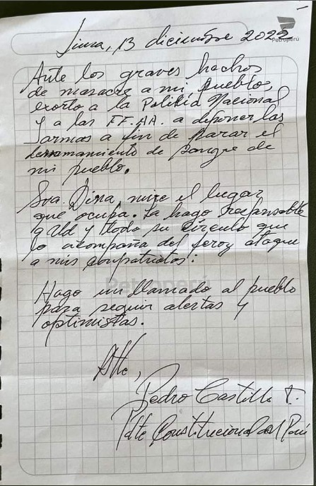 Pedro Castillo Terrones tweet media