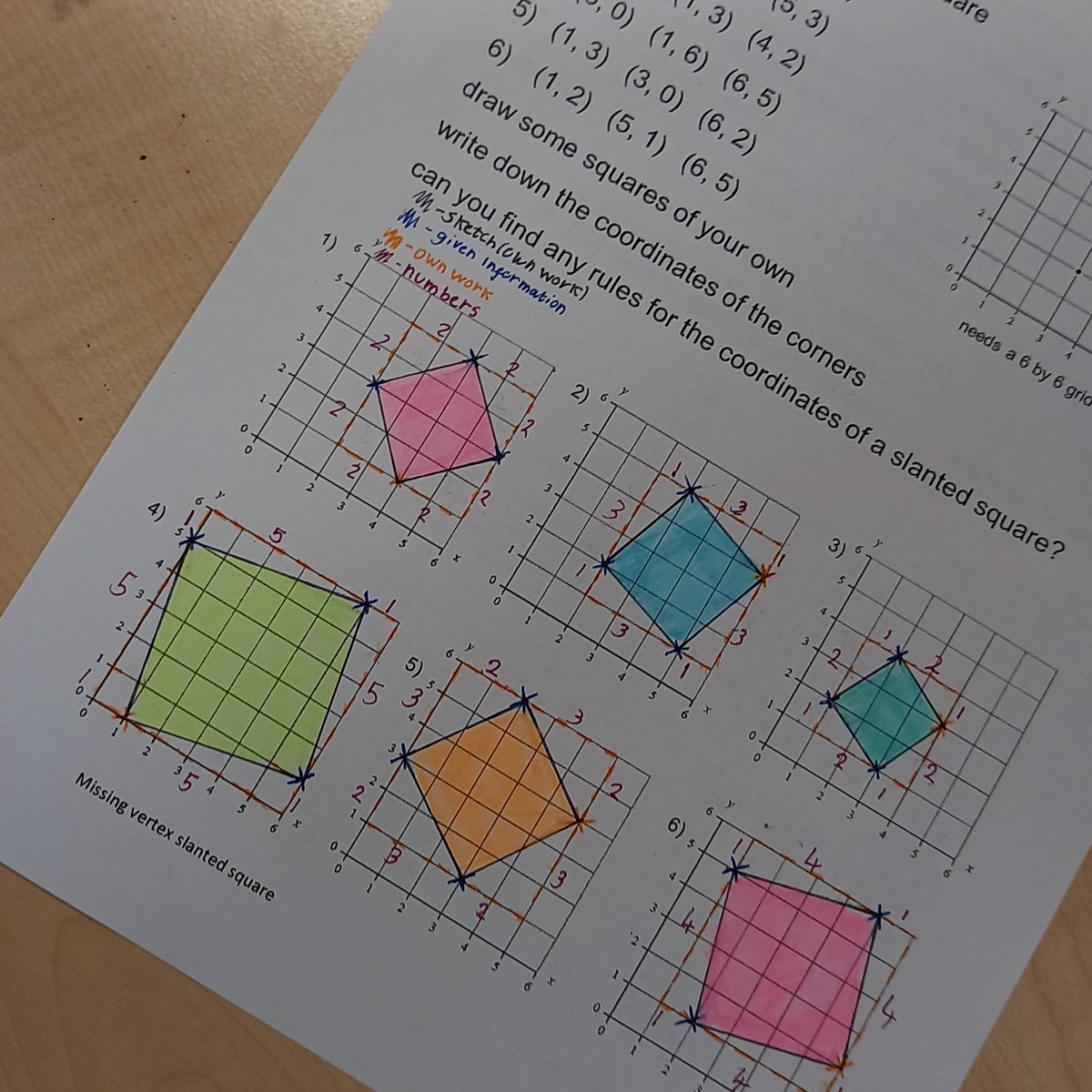 BucksburnMaths's tweet photo. Classic #donsteward slanted squares task with #s2maths.
https://t.co/9XQF76RtF3 https://t.co/PBuZpzO4O3