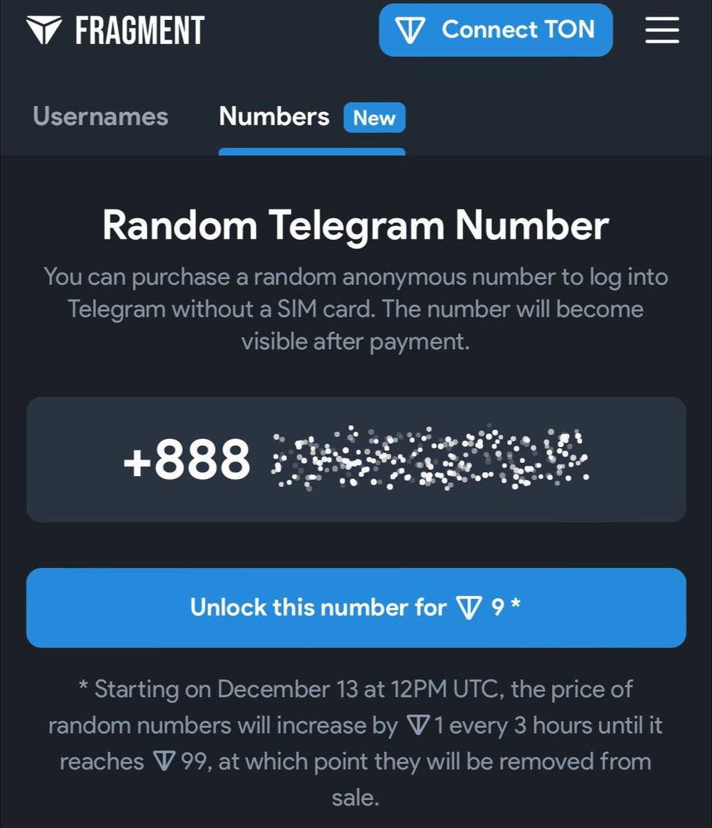 Nagatø on Twitter "I minted some Telegram phone numbers yesterday. They’re NFTs phone numbers