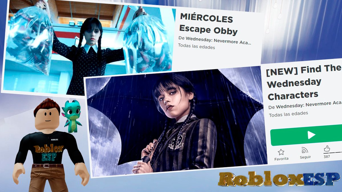 SoyRobloxESP's tweet image. Obby, Escape, Find, RP
¿Merece la pena Miércoles en Roblox?
Probamos sus juegos
👉 youtu.be/XYtrkB1ON5I
Déjanos tu👍en el vídeo
comparte🔁
y suscríbete🎮
#roblox #robloxEsp #juegos #videojuegos #español #youtubers #MiercolesNetflix #Merlinanetflix #merlina #miercoles
