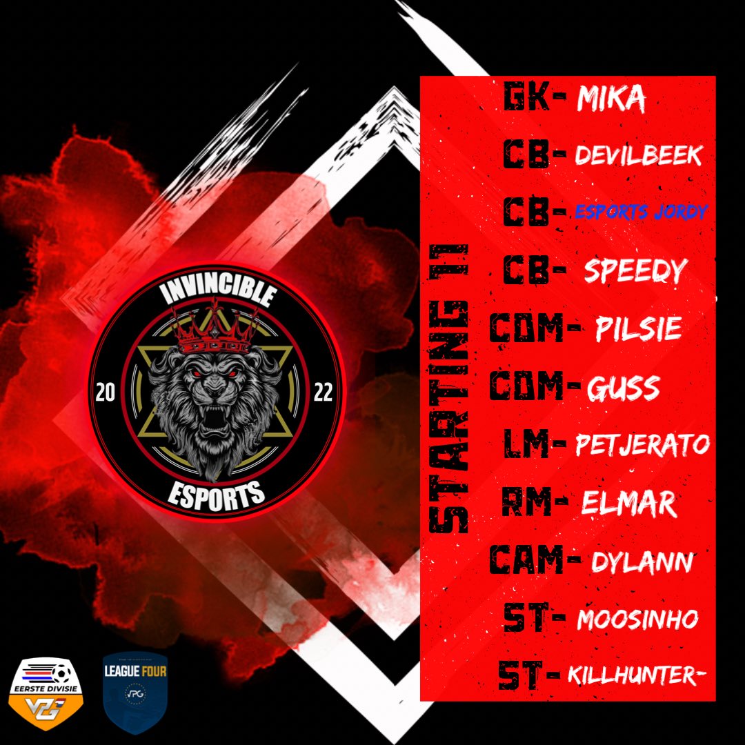 Line-up for tonight.
Nice to see some old players again 🚀

#WeAreInvincible🔥