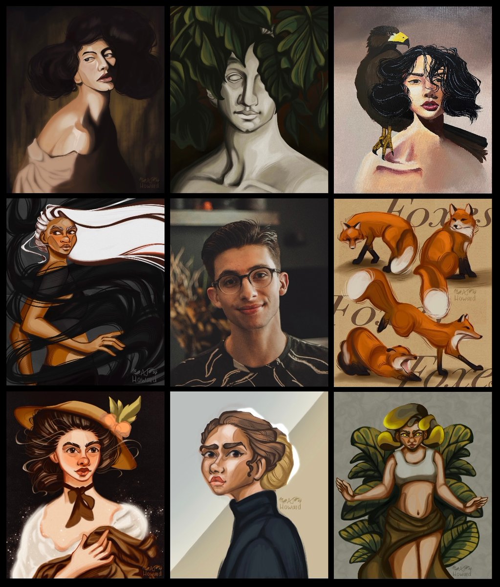 ajhowardart's tweet photo. I have seen this trend going around so here is my #artvartist2022! I am definitely leaning more into baroque style art this year and I am slowly developing my style more and more! https://t.co/ccBV9TX2AO