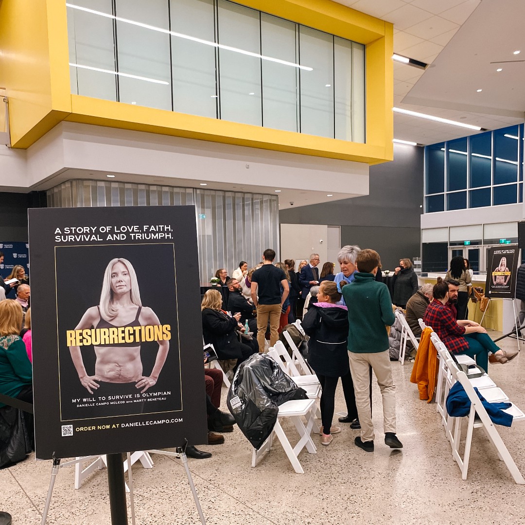 Paralympic gold medalist and UWindsor alum @campo_mcleod celebrated the release of her memoir, Resurrections: My Will to Survive is Olympian,  yesterday evening at UWindsor's new sport and recreation complex. 💙🏊‍♀️

Congrats Danielle and to everyone involved!