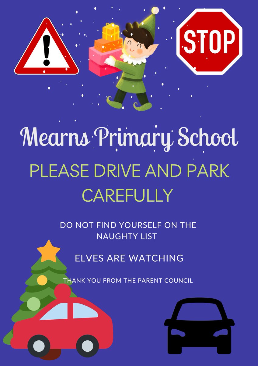 Please do not park illegally at school pick up or drop off.  Elves and the Police are watching... Incidents have increased this week; it is not acceptable.  Please do not park in the Staff Car Park or on double yellow lines, zigzags or hatched areas. safedrivingforlife.info/shop/official-…