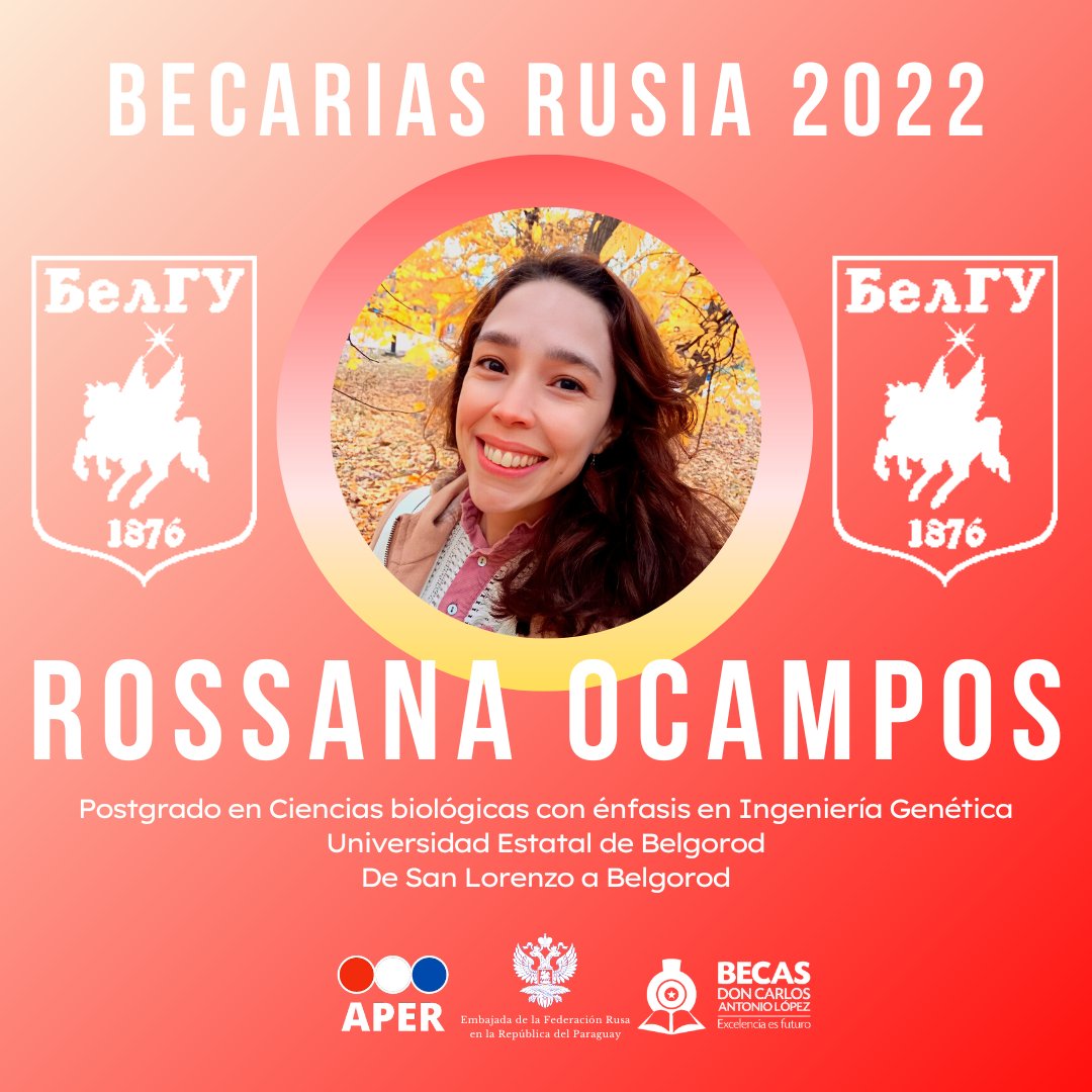 🎉📣🤩¡Seguimos con la presentación de nuestros nuevos becarios seleccionados por la Embajada de la Federación de Rusia en el Paraguay, quienes ya iniciaron sus estudios en el país euroasiático!🥳💯💪🏻

¡Mucho éxito @ro_maruk 🇷🇺❤️🇵🇾