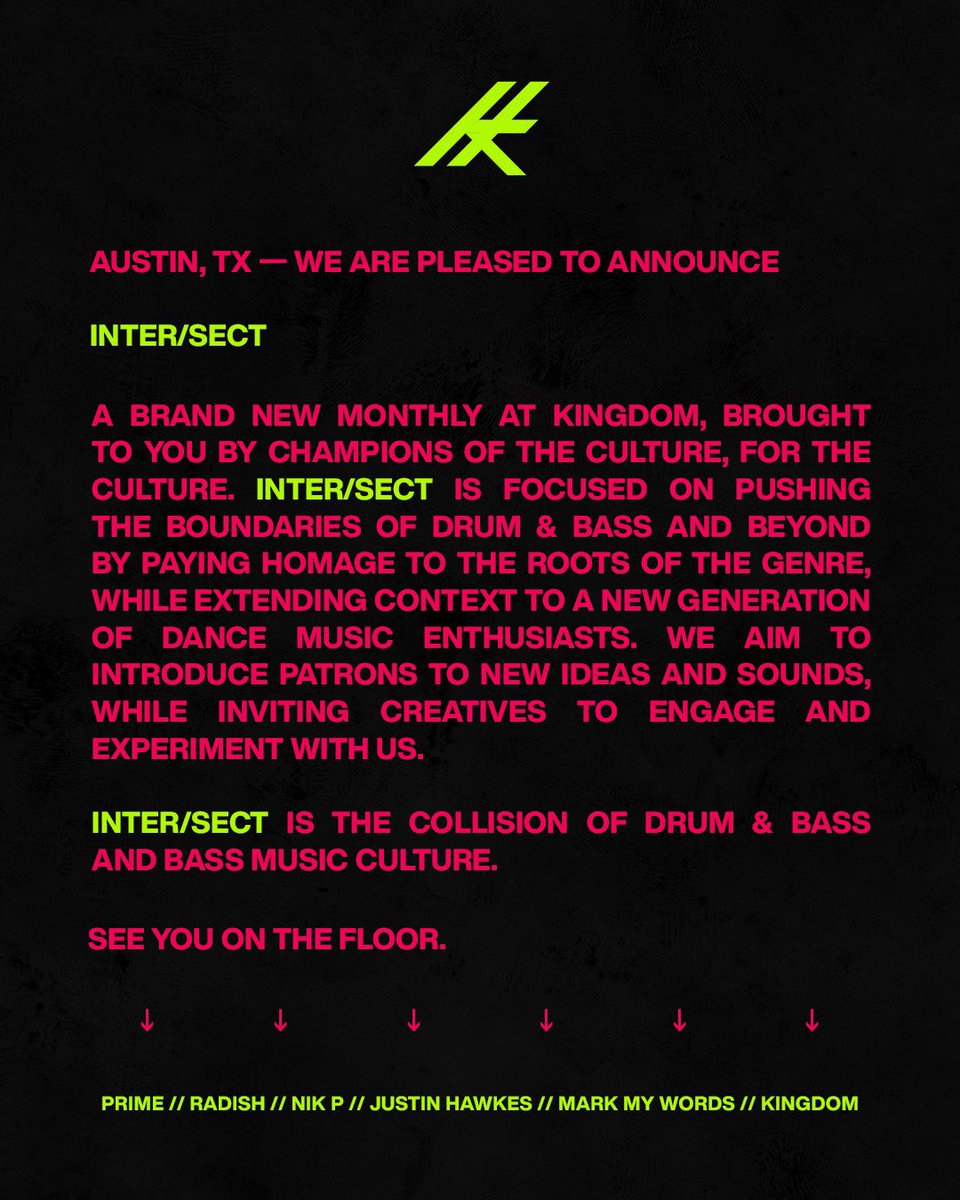 Our mission statement — welcome to INTER/SECT. 

See you on the floor.