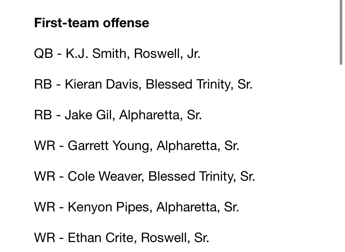 Blessed to be recognized as first team all region! (WR) <a href="/JeremyO_Johnson/">Jeremy Johnson</a> @Mansell247 @RWrightRivals <a href="/RecruitGeorgia/">Recruit Georgia</a> @On3Recruits