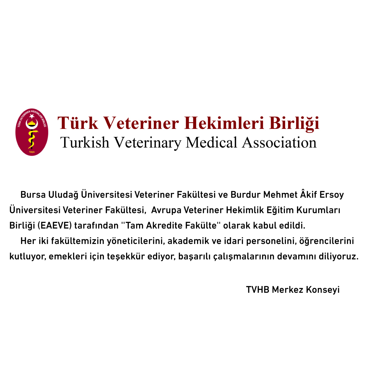 Türk Veteriner Hekimleri Birliği (@merkezkonseyi) on Twitter photo 