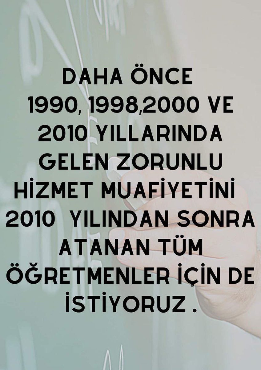 12 yıl oldu, zamanı çoktan geldi.  #zorunluhizmetmuafiyet2022
<a href="/tcmeb/">Millî Eğitim Bakanlığı</a> <a href="/mebpgm/">Personel Genel Müdürlüğü</a>