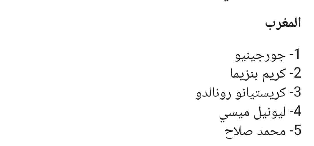 c_grh's tweet photo. @NacirAbdessamad لا وانت تصويتك لصلاح فى الكرة الذهبية مقوى قلبك https://t.co/7wM3gtXlzs