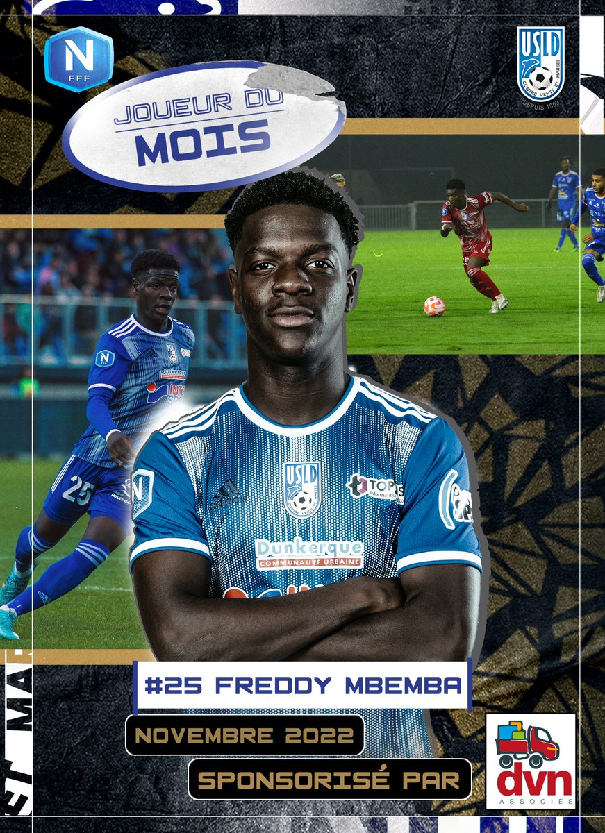 usldunkerque's tweet photo. [🥇] 𝙅𝙤𝙪𝙚𝙪𝙧 𝙙𝙪 𝙢𝙤𝙞𝙨 𝙙𝙚 𝙉𝙤𝙫𝙚𝙢𝙗𝙧𝙚
Les votes sont terminés ! Freddy MBEMBA est élu joueur DVN Associés du mois de Novembre avec un peu plus de 85% des votes !
Bravo à lui !
#TeamUSLD 🔵⚪️👊 https://t.co/vQmmwnJSrY