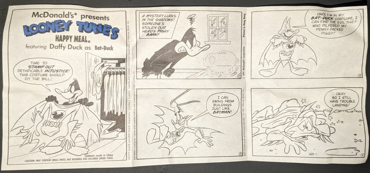 MEarthprime's tweet photo. @chrishambyfilms @MeTV Fellow #Tooners/#ToonInWithMe/@tooninwithmetv
Found the #McDonalds Super Looney Tunes mini #comicbooks so enjoy!
Pt 1 #DaffyDuck as #Batduck (#Batman)
#BugsBunny as #Superbugs (#Superman) https://t.co/oUbTfC0MGJ