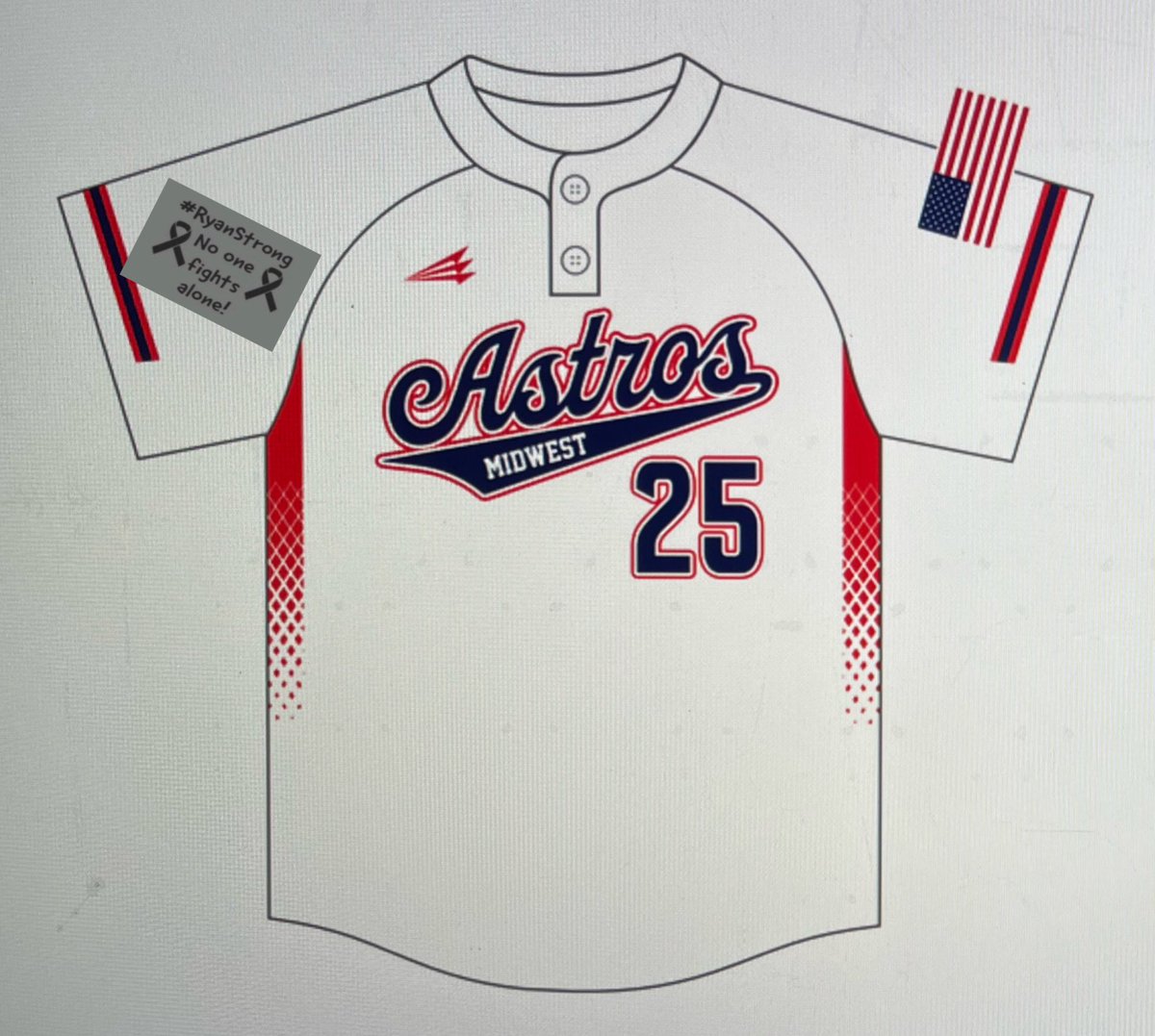 5StarIndiana's tweet photo. Coach Brown this season is dedicated to you. All 45+ Astros Midwest Greenfield and Avon teams, 500+ players in the academy will be playing for YOU on all their jersey sleeves this coming season. I know you will beat this again. You are a fighter! #RyanStrong #NoOneFightsAlone https://t.co/5EbxxujLdd