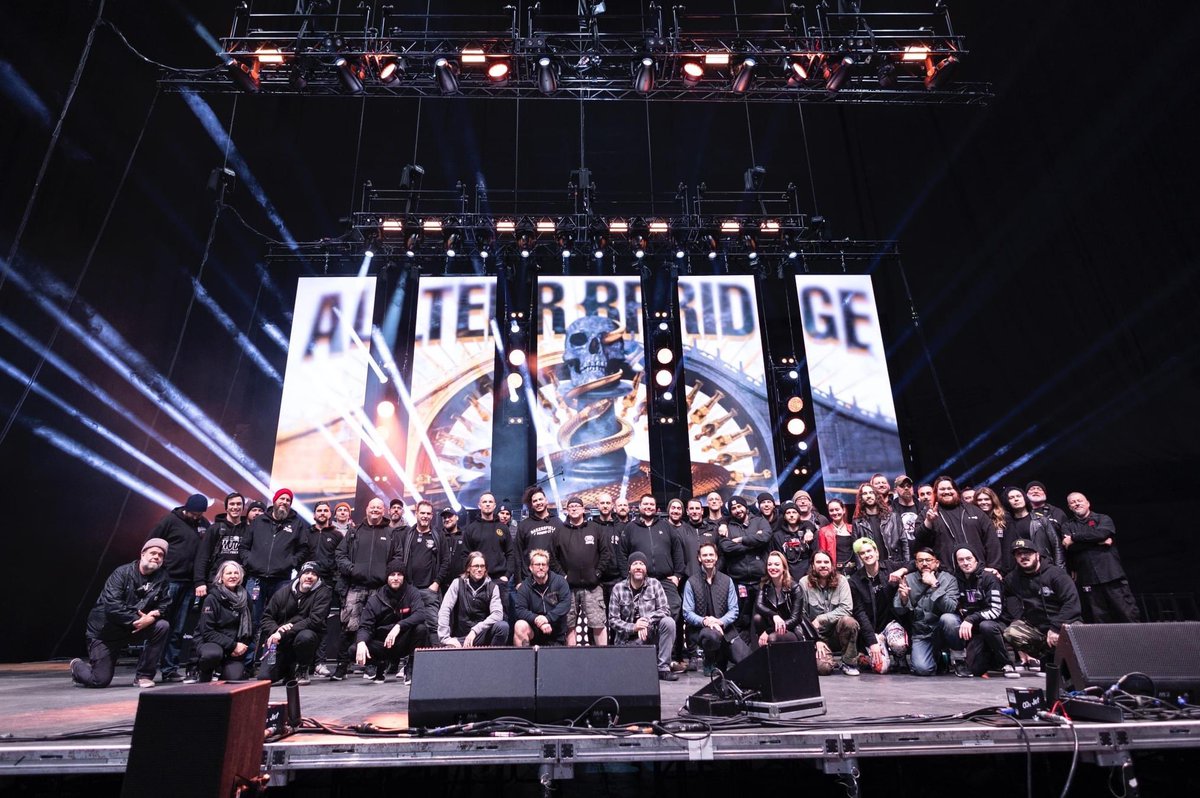 alterbridge's tweet photo. From Brian… Amazing run and feels so good for AB to be back and to catch our stride. Huge thanks to our crews and Mammoth WVH and Halestorm. Smoov ride y’all. https://t.co/g6NkI168YO
