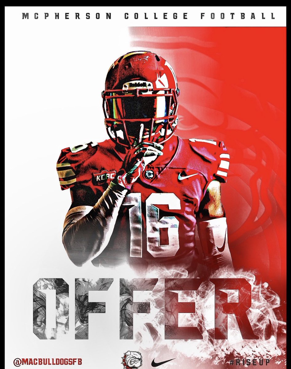 #AGTG I am honored and blessed to announce that I have been offered to continue my football career and education at McPherson College! 
<a href="/coach_lee02/">Coach Lee Coleman</a> <a href="/UDC_Recruits/">Underdog Recruits + Consulting</a> @Coach_EKnight <a href="/MACBulldogsFB/">McPherson Football</a> <a href="/KohlsKicking/">Kohl's Kicking Camps</a>