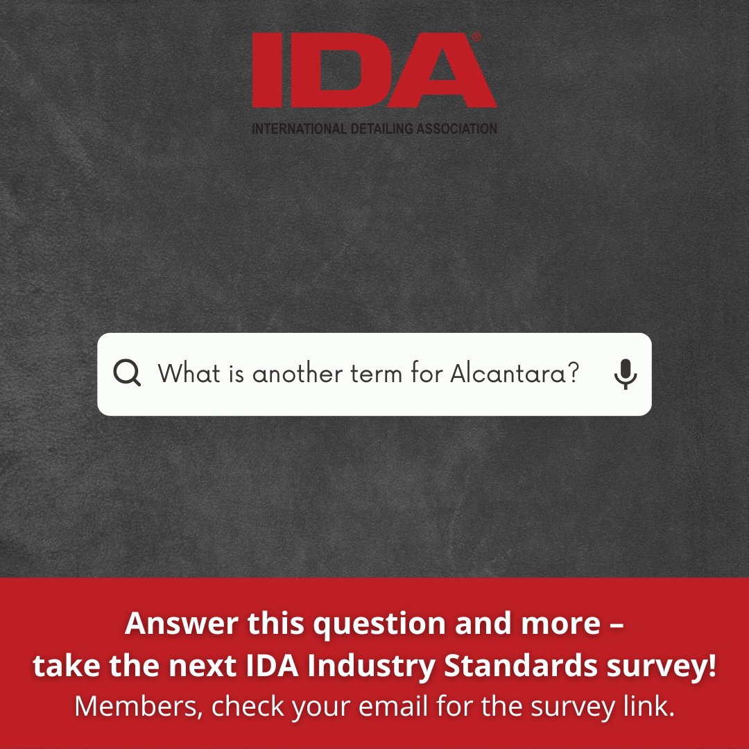 The IDA Industry Standards Task Force has launched its next survey focused fully on leather-related terms. We are collecting data on understanding &amp; terminology used on a global scale. Learn more: the-ida.com/news/625870

Glossary of Detailing Terms: the-ida.com/Detailing_Glos…