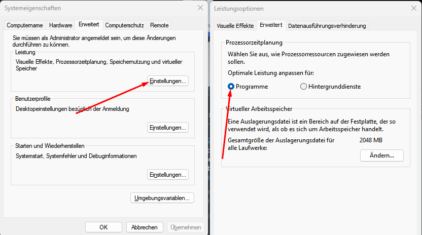 Because it has happened many times again.
Check your settings🚀
WIN+R ➡️"systempropertiesadvanced.exe" eingeben.