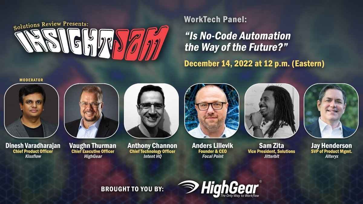 alteryx's tweet photo. Is no-code automation the way of the future? Hear directly from @jay_henderson and other experts for a roundtable discussion on the value of no-code automation during #INSIGHTJAM.
Tune in December 14 at 9 AM PT via @SolutionsReview: https://t.co/xIRQX62hs8 #AnalyticsForAll https://t.co/u9rEeHcyzZ