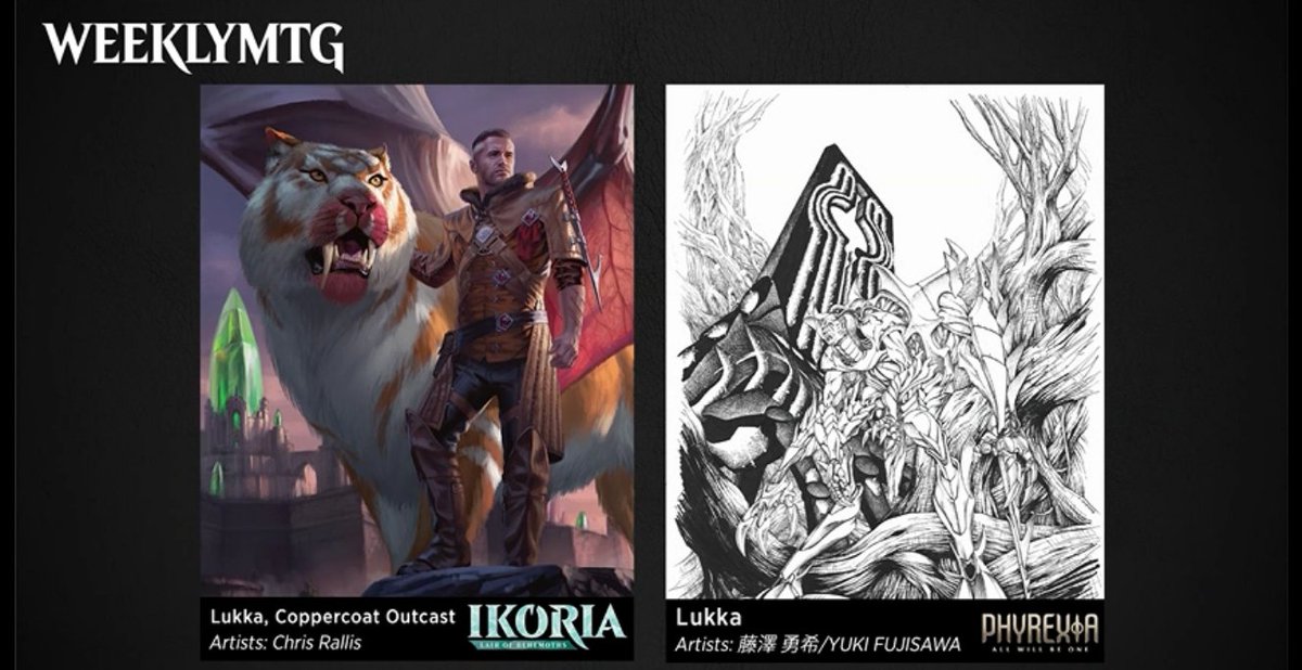 LegitMTG's tweet photo. These are borderless manga styles, showing what compleation might be like https://t.co/X3fBnm9gN6