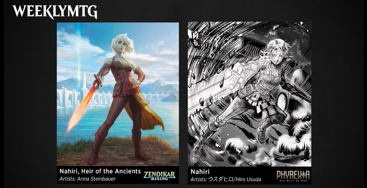 LegitMTG's tweet photo. These are borderless manga styles, showing what compleation might be like https://t.co/X3fBnm9gN6