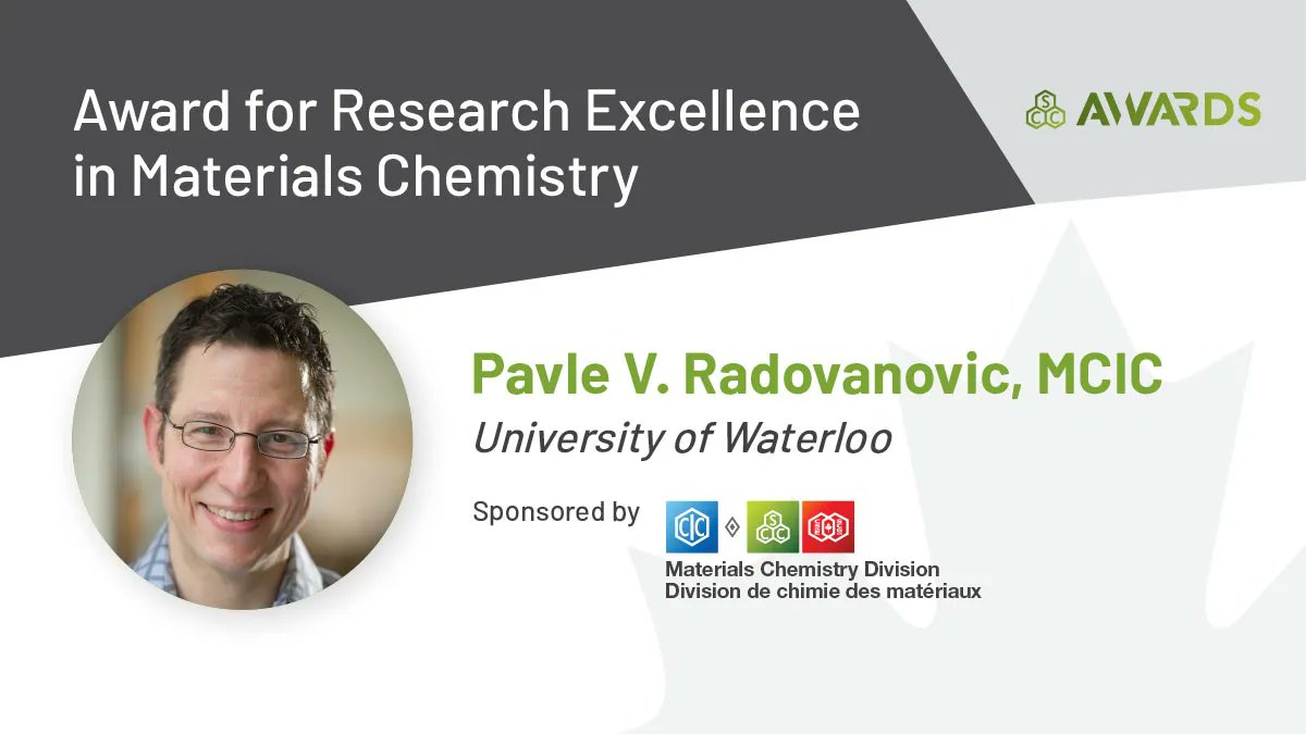 CIC_ChemInst's tweet image. The Award for Research Excellence in Materials Chemistry is presented to an individual who has made an outstanding contribution to materials chemistry in Canada. Congrats to Professor Pavle V. Radovanovic of @UWaterloo on being the recipient of this award buff.ly/3HuMgtD